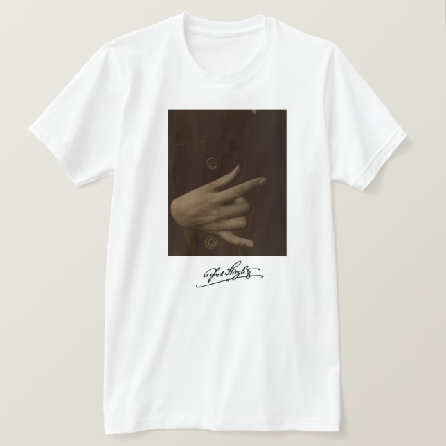 Camiseta Alfred Stieglitz: Geórgia O'Keeffe-Mão (Frente do Design)
