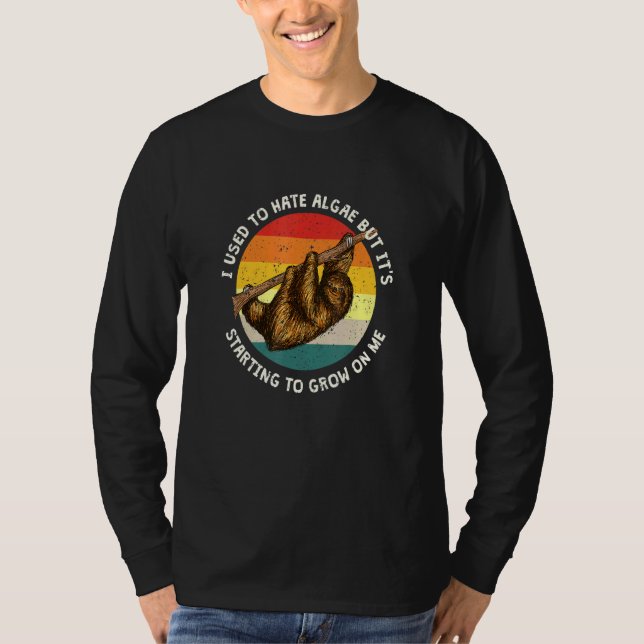Camiseta Algae Começando A Crescer Em Mim Sloth Antisocial (Frente)