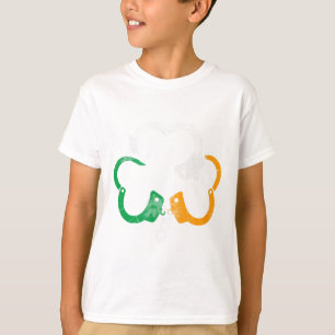 Camiseta Algemas da Bandeira Irlandesa Trevo Polícia do Dia