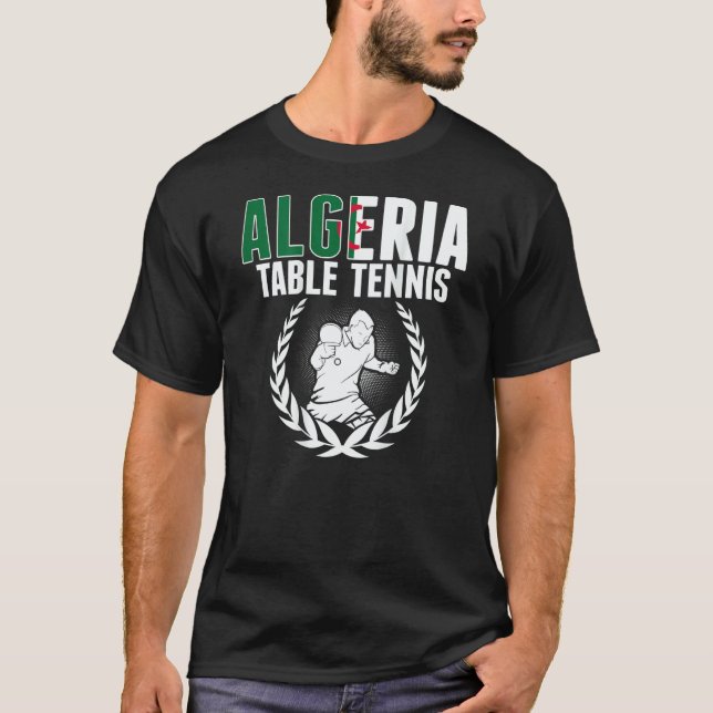 Camiseta Algeria Table Tennis   Algerian Ping Pong Supporte (Frente)