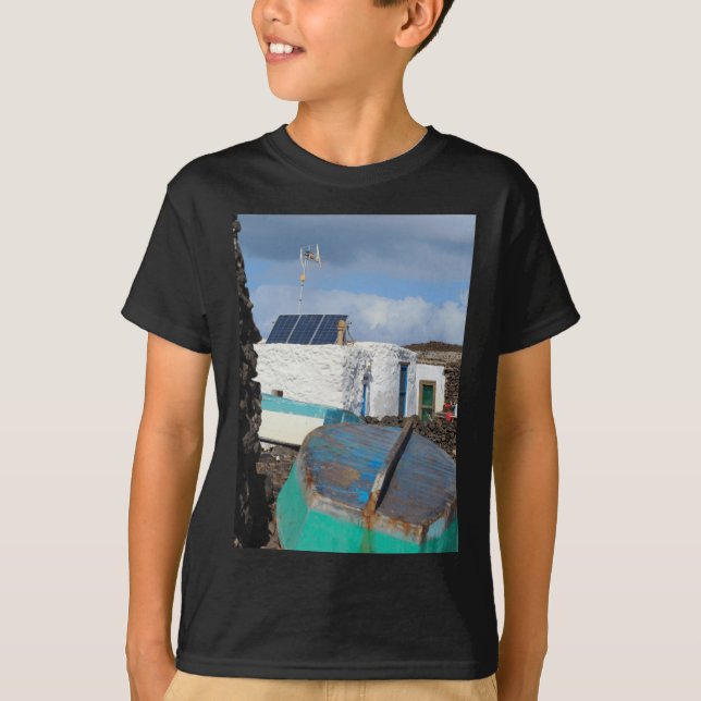 Camiseta Algodão de Pesca de Lobos-insulares Vinheta Vertic (Frente)