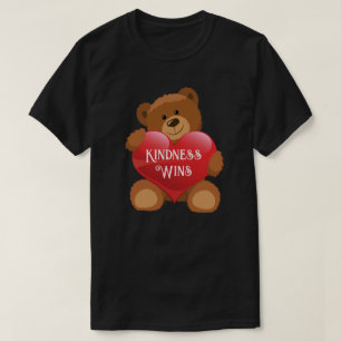 Camiseta Algodão de Texto Personalizar Coração do Urso de T