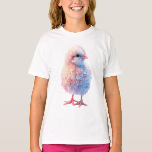 Camiseta Algodão Doce Pastel Aves Crianças
