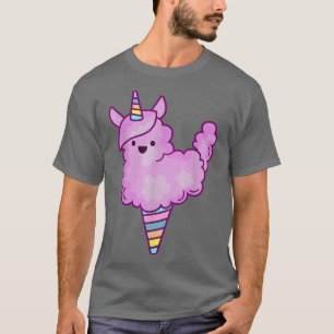 Camiseta ALGODÃO DOCE UNICÓRNIO Eu amo Presentes de Unicórn