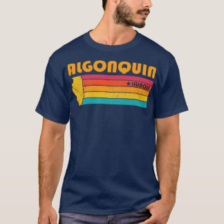 Camiseta Algonquin Illinois Vintage angustiou Souvenir