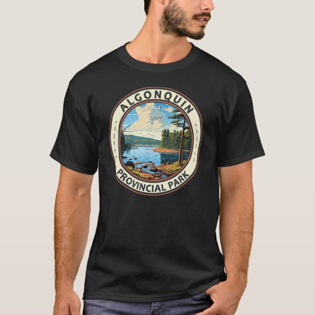 Camiseta Algonquin Provincial Park Viagem Art Vintage (Frente)