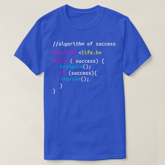 Camiseta Algoritmo De Piada De Codificação Do Programador D (Frente do Design)