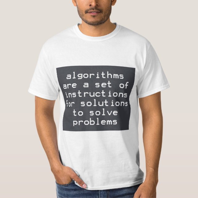 Camiseta Algoritmos Instruções Soluções Resolvem problemas (Frente)