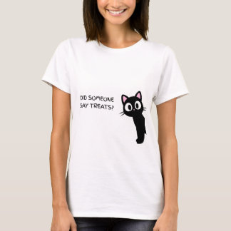 Camiseta Alguém Disse Guloseimas? Gato Preto Engraçado