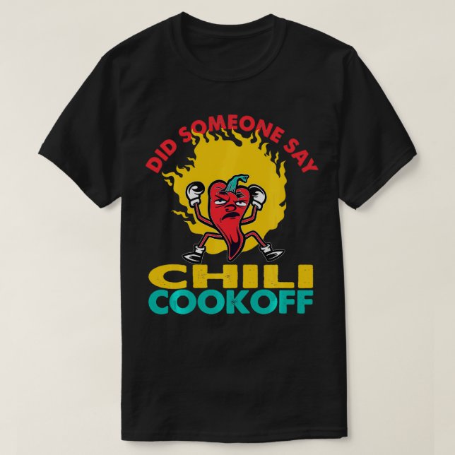Camiseta Alguém Disse Que O Chili Cookoff Design Pepper Hea (Frente do Design)