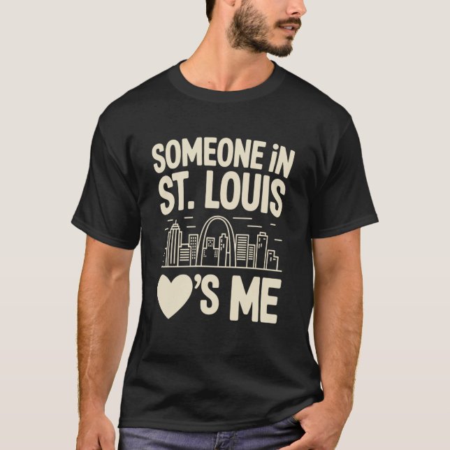 Camiseta Alguém em St Louis Me Ama Manga Longa (Frente)