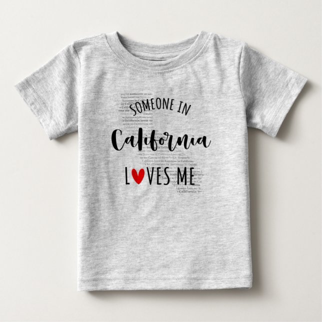 Camiseta Alguém Na Califórnia Me Ama Map Baby T shirt (Frente)