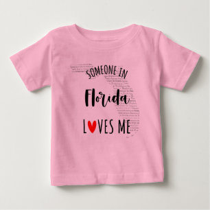 Camiseta Alguém Na Flórida Me Ama Map Baby T shirt
