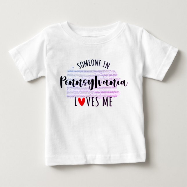 Camiseta Alguém Na Pensilvânia Me Ama Map Baby T shirt (Frente)