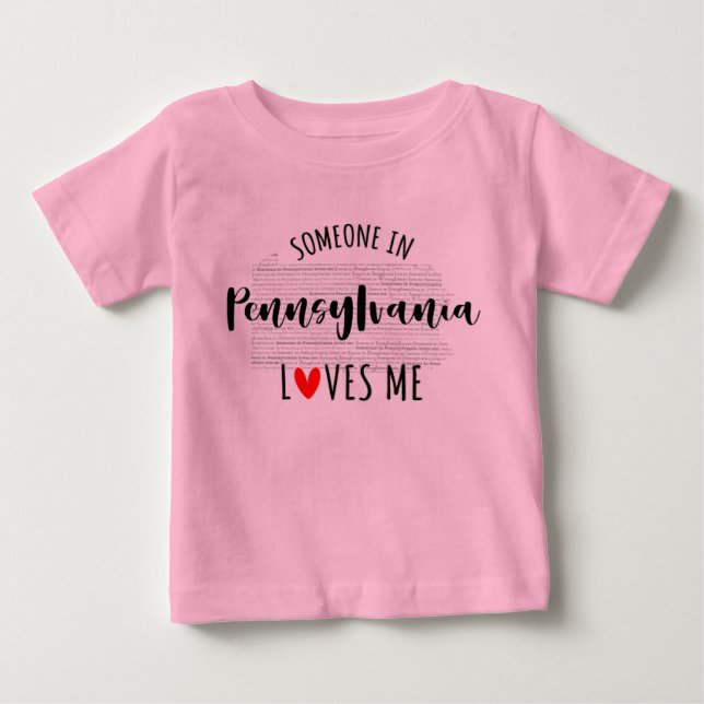 Camiseta Alguém Na Pensilvânia Me Ama Map Baby T shirt (Frente)