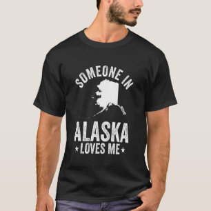 Camiseta Alguém no Alasca Me Ama Estado Americano