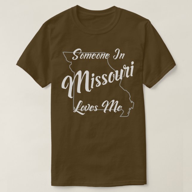 Camiseta Alguém No Missouri Me Ama O Resumo Do Mapa De Esta (Frente do Design)