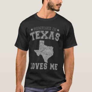 Camiseta Alguém No Texas Me Ama No Estado Da Vintage Heart