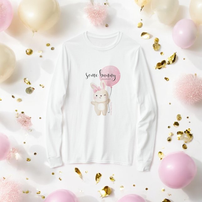 Camiseta Algum Balão Cor-de-Rosa, Mãe A Ser Longa Capa (Criador carregado)