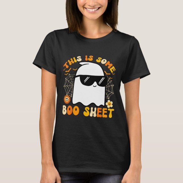 Camiseta Algum Folheto de Boas Folhas de Halloween Ghost En (Frente)