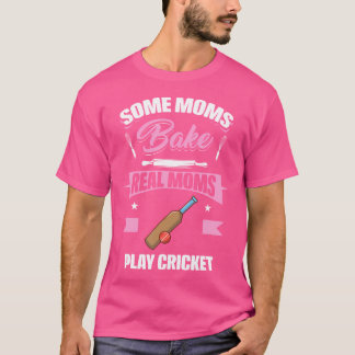 Camiseta Algumas Mães Mães Reais Jogam Cricket Engraçado