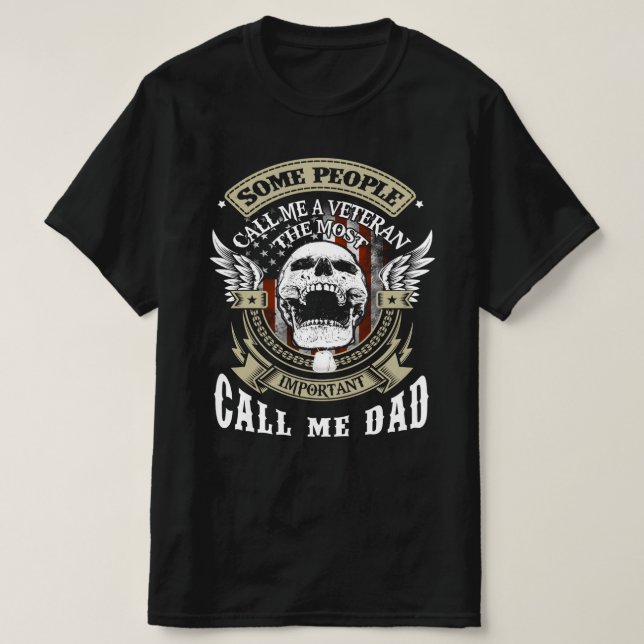 Camiseta algumas pessoas me chamam de veterano e mais me ch (Frente do Design)