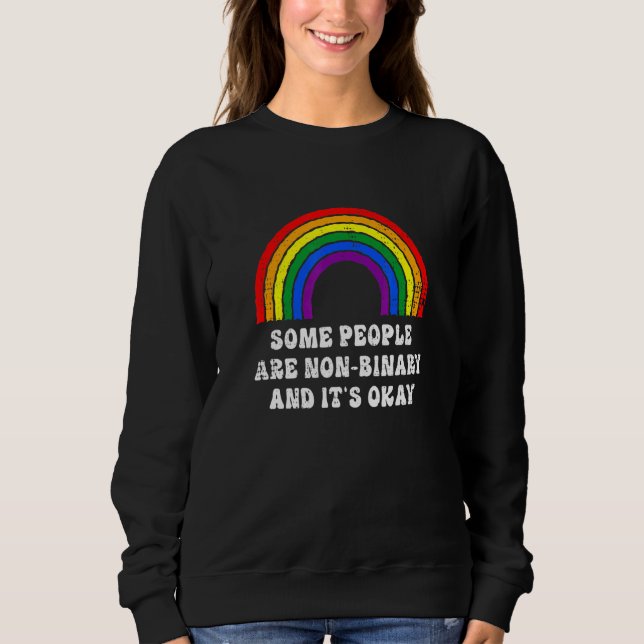 Camiseta Algumas Pessoas São Não Binárias Arco-íris Gênero  (Frente)