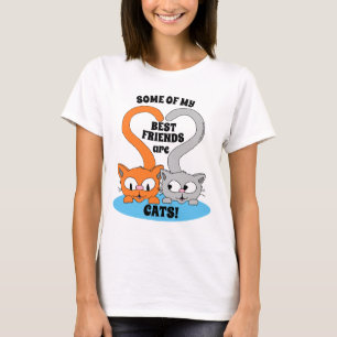 Camiseta Alguns dos meus melhores amigos são GATS! Fio de 