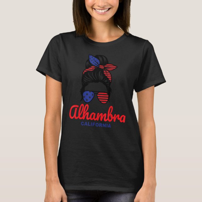 Camiseta Alhambra California Retro Messy Bun (Frente)