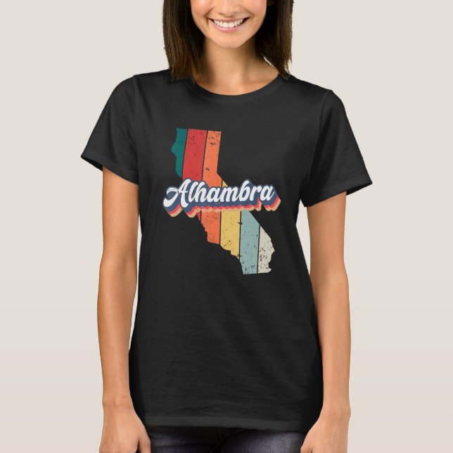 Camiseta Alhambra City Retro Vintage Hometown Califórnia (Frente)