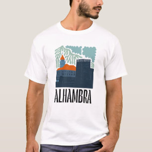 Camiseta Alhambra Granada Espanha abstrato viagem de de de