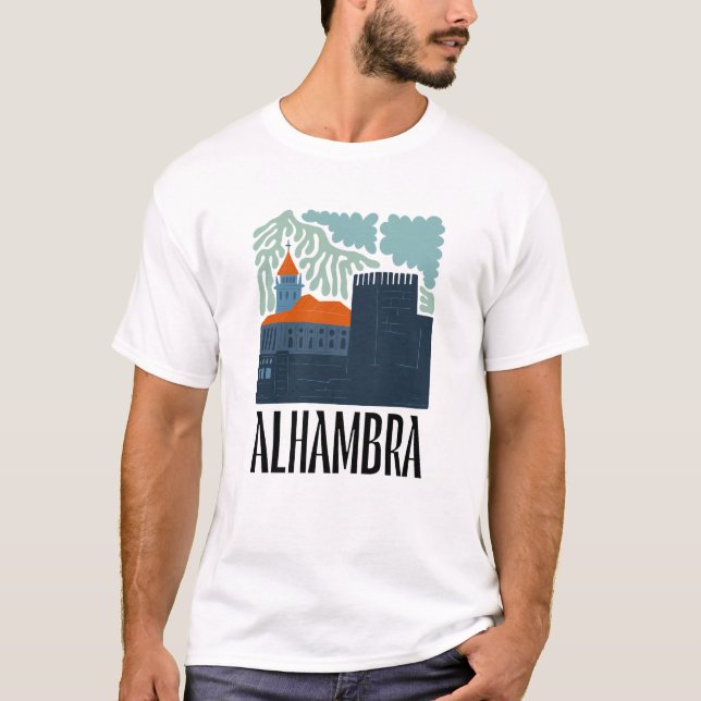 Camiseta Alhambra Granada Espanha abstrato viagem de de de  (Frente)