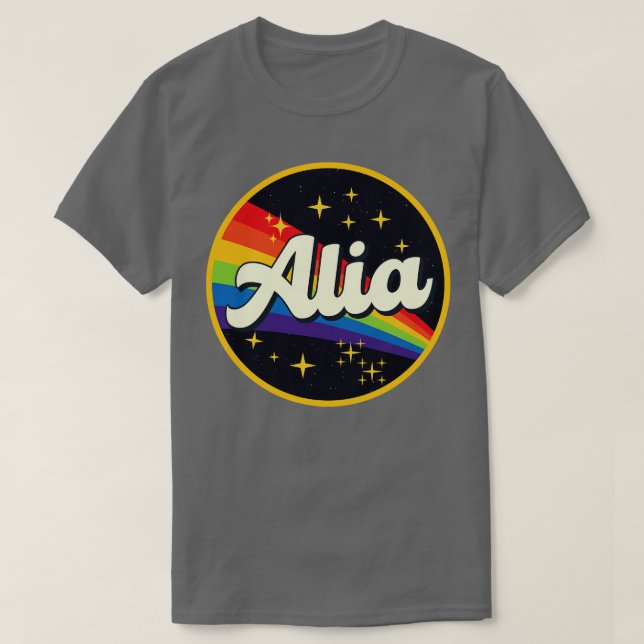 Camiseta Alia Rainbow In Space Vintage Style (Frente do Design)