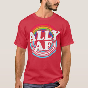 Camiseta Aliado orgulhoso com a bandeira arco-íris para gay
