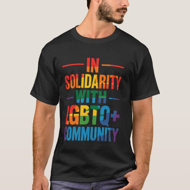 Camiseta Aliado Orgulhoso em Solidariedade com a Comunidade (Frente)