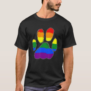 Camiseta Aliados Orgulhosos LGBT Peludo Arco-Íris Gato Cach
