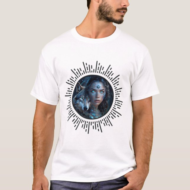 Camiseta Aliança forte o lobo e a bela mulher (Frente)