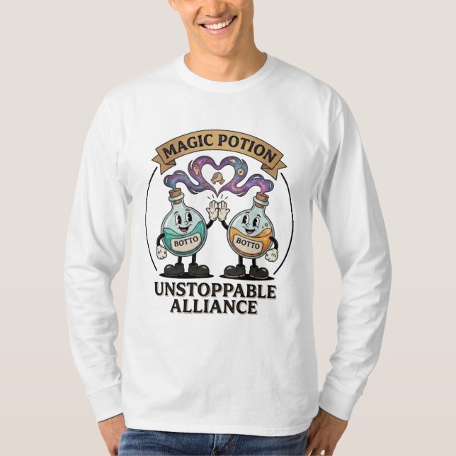 Camiseta Aliança Imparável Botto Marca Poção Mágica Retro (Frente)