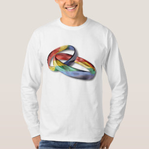 Camiseta Alianças de casamento do arco-íris para a