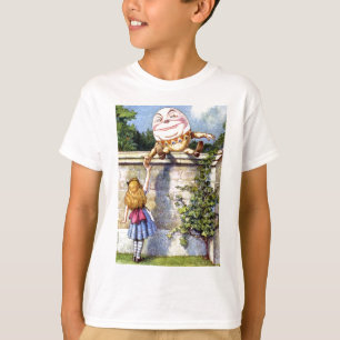 Camiseta Alice e Humpty Dumpty no país das maravilhas