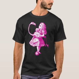 Camiseta Alice e o flamingo cobriram o rosa
