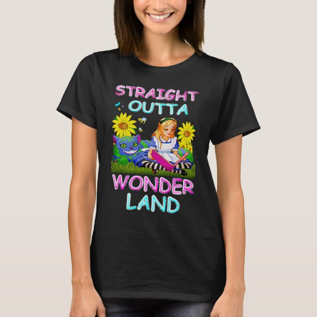 Camiseta Alice in Wonderland Men Women's Kids Straight Outt (Frente)