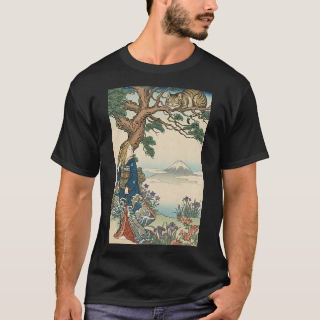 Camiseta Alice Lost in Japan | Ukiyo-e Mad Journey (Frente)