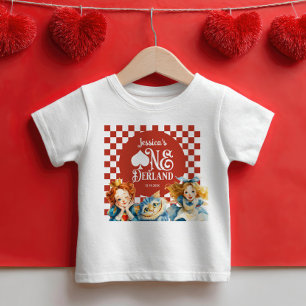 Camiseta Alice no ONEderland Aniversário de 1 ano Nome Meni