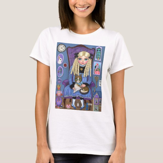 Camiseta Alice no País das Maravilhas e Dinah Cat Fada Fáci (Frente)