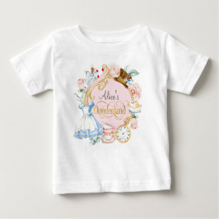 Camiseta Alice no País das Neves, primeiro aniversario-bebê