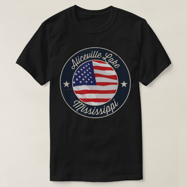 Camiseta Aliceville Lake - Patriotic Mississippi Souvenir T (Frente do Design)