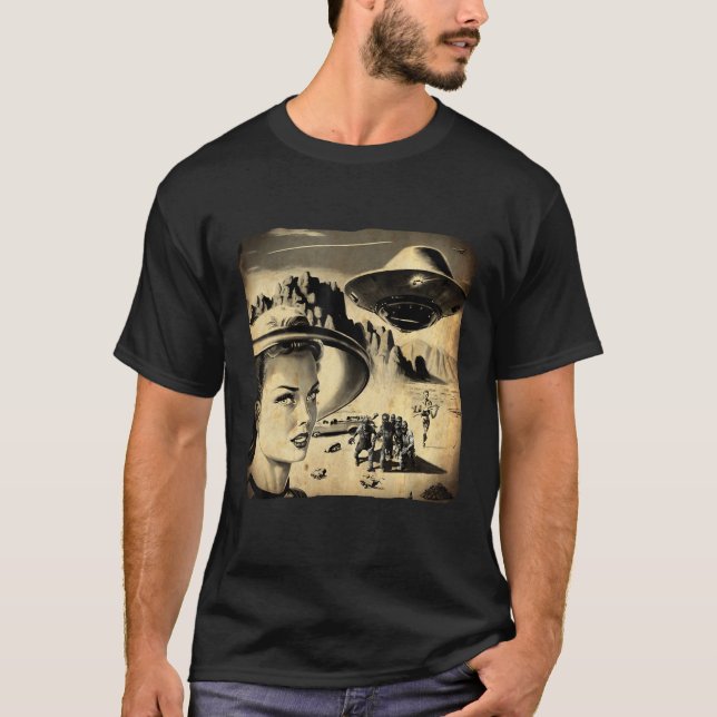 Camiseta Alien Area 51 Zombie Nevada Desert Cool Retro Grap (Frente)