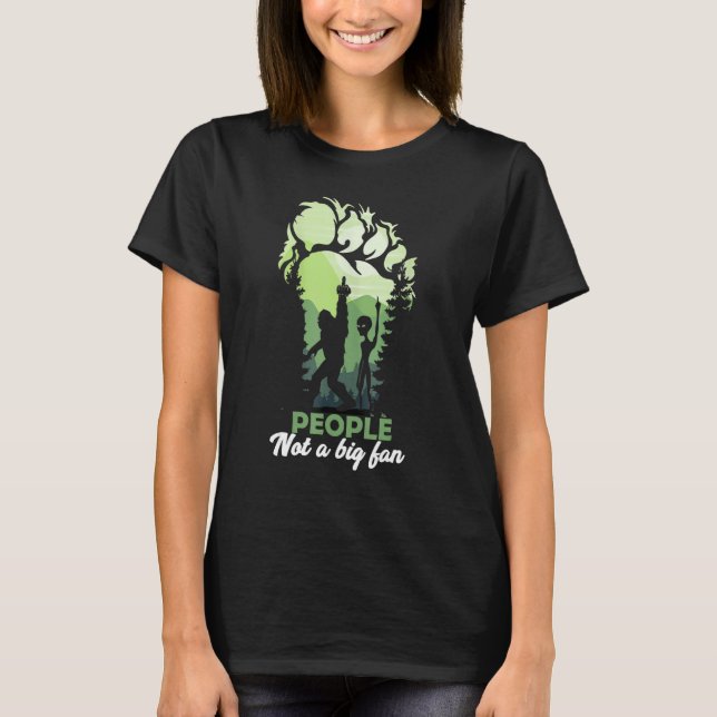 Camiseta Alien Big Foot Footprint Forest People not a big f (Frente)