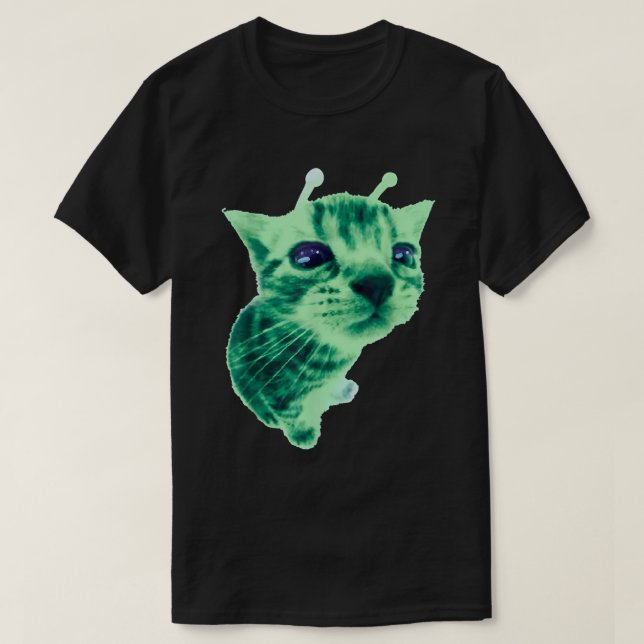 Camiseta Alien Cat Meme Funny Silly Space Kitty Shirt (Frente do Design)